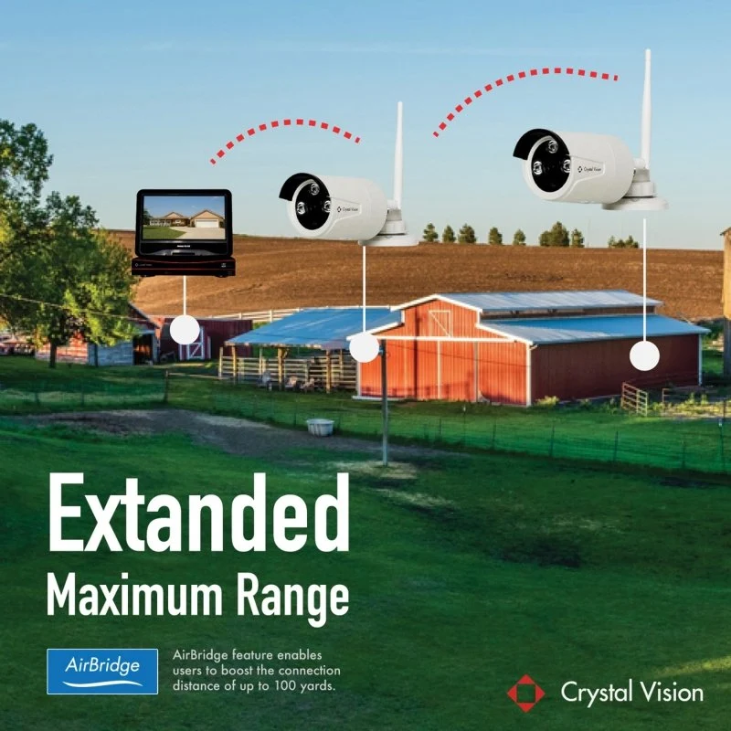 Crystal Vision 8CH Wireless 10.1" NVR Kit – 720P Bullet - Image 5